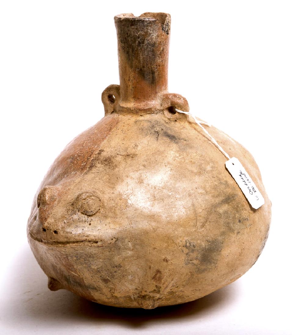 Ancient Pre Columbian Pottery stirrup Frog Vessel c.5th (1 of 3)