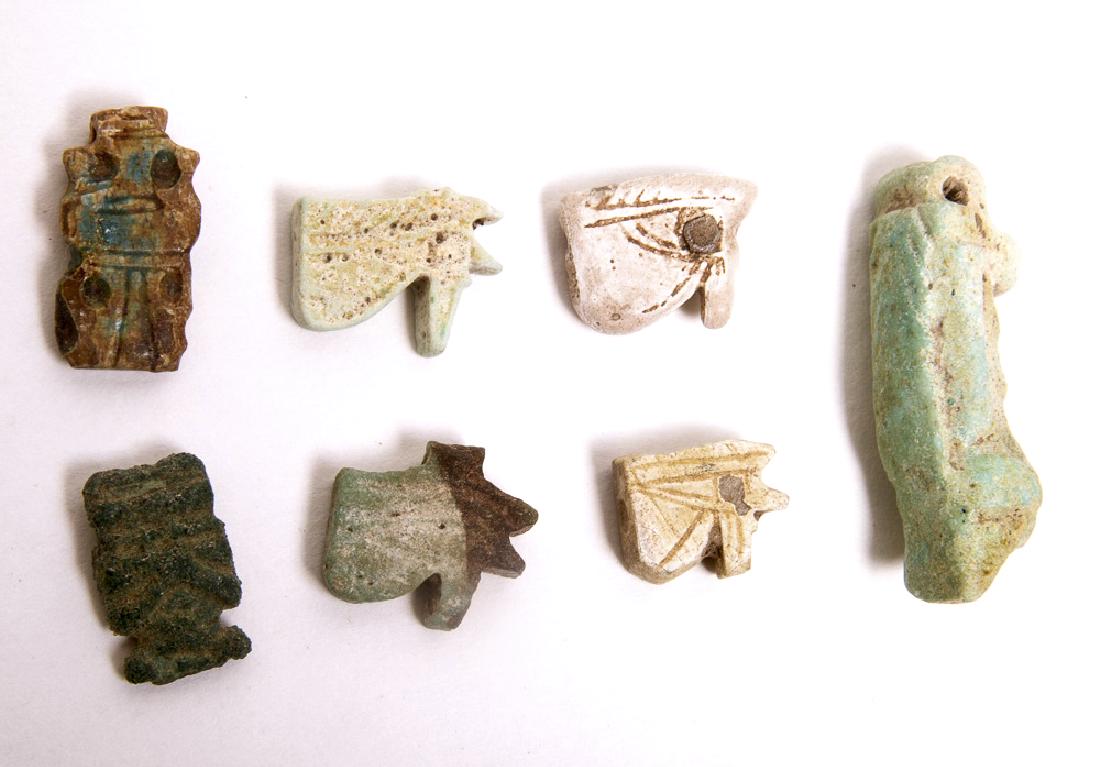 Lot of 7 Ancient Egyptian Faience Eye of Horus c.300 BC (1 of 1)