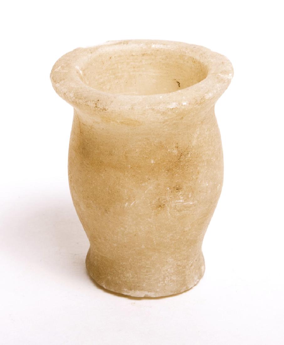 ancient Egyptian alabaster cosmetic vessel, New Kingdom (1 of 1)