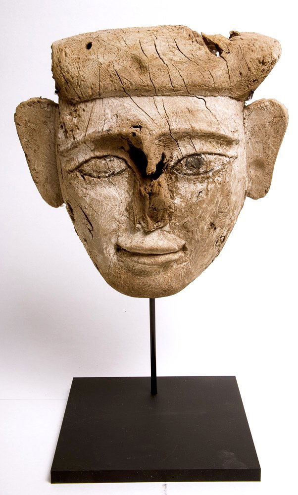 Ancient Egyptian Mummy Wood Mask c.635 BC. (1 of 3)