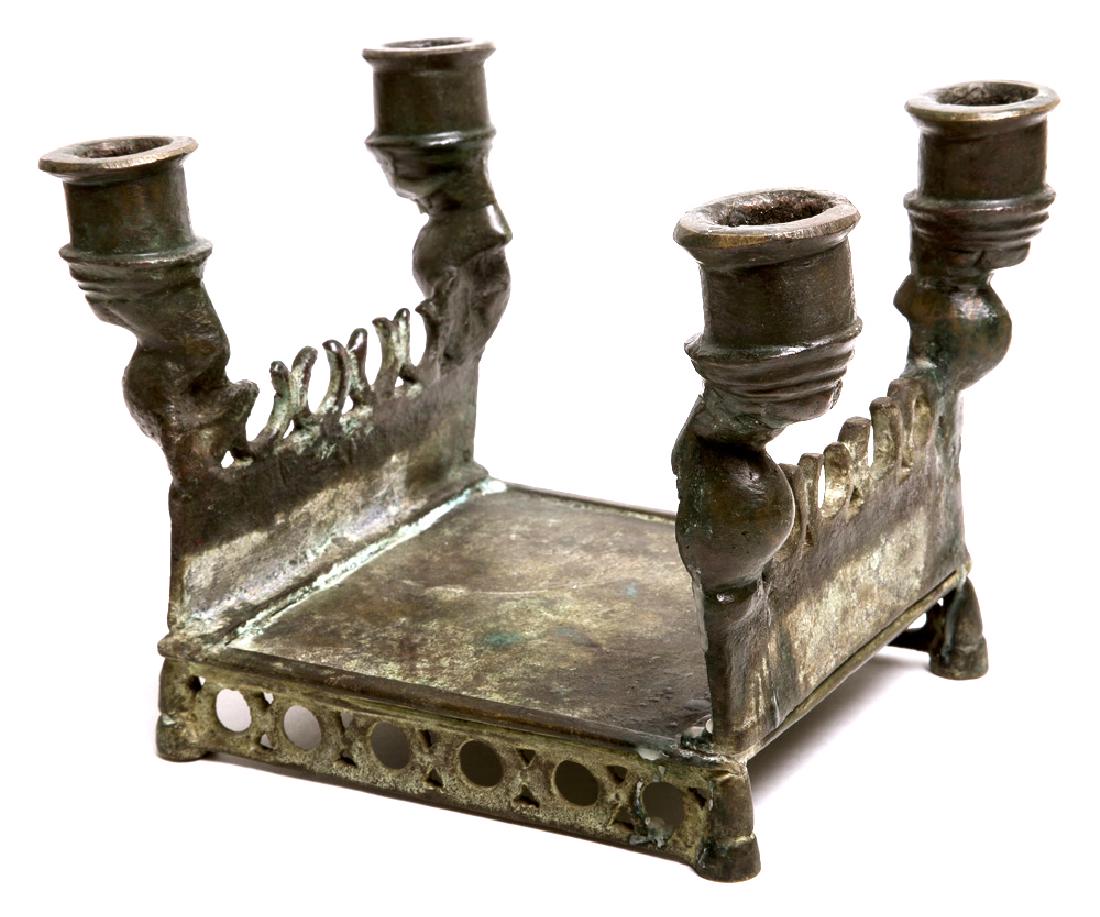 Large Ancient Byzantine Bronze Church Lamp Candelabra (1 of 4)
