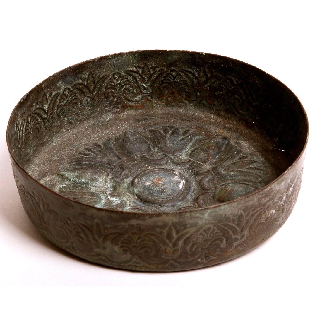 Ancient Sasanian Bronze Phiale Bowl c.6th century AD (1 of 2)