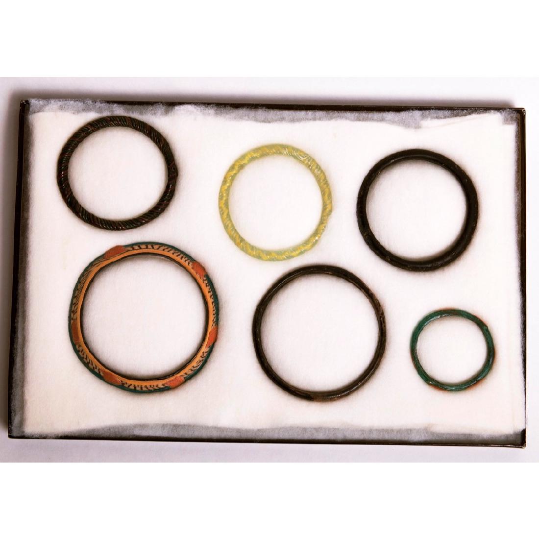Lot of 6 Ancient Roman Glass Bracelets c.2nd cen AD (1 of 1)