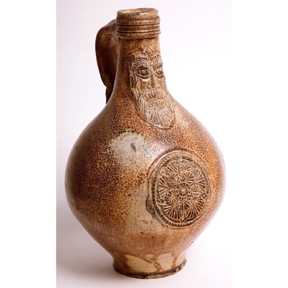 Bellarmine Stoneware Jug with Bearded Man c.17th cent (1 of 3)
