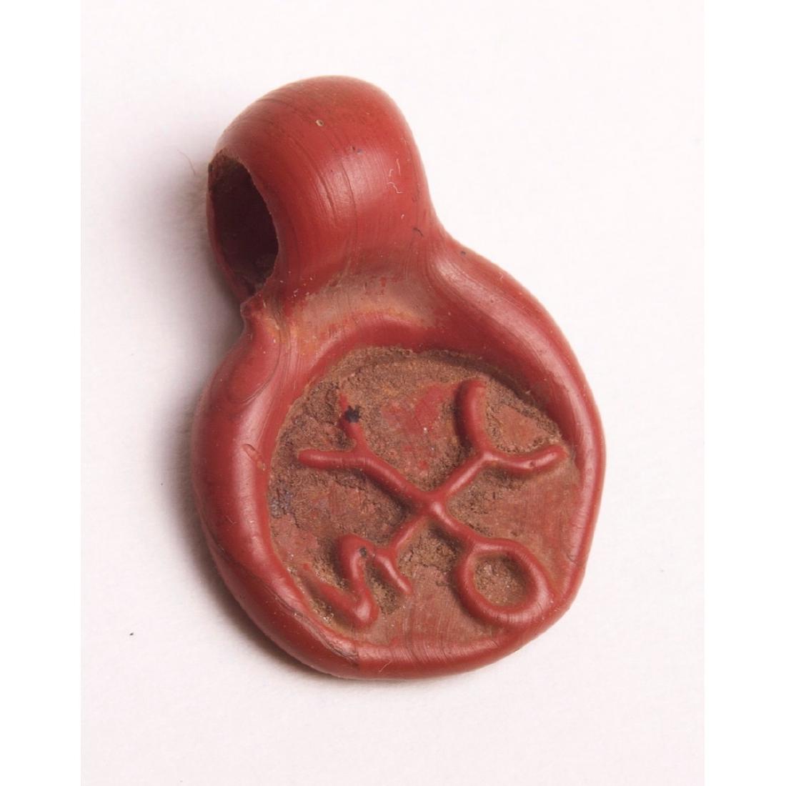 Ancient Byzantine Glass Cruciform Amulet c.6th cent AD (1 of 1)