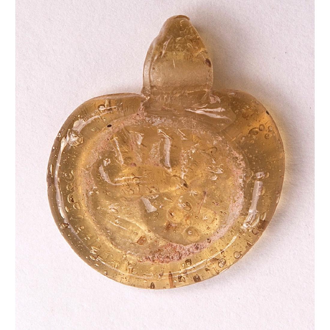 Ancient Roman Judaea Glass Amulet With Lion c.1st-4th c (1 of 1)