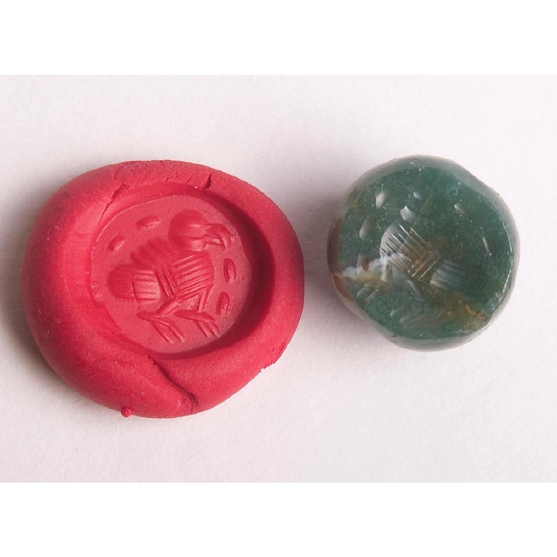 Ancient Sasanian Green Agate Stamp Seal c.600 AD (1 of 1)