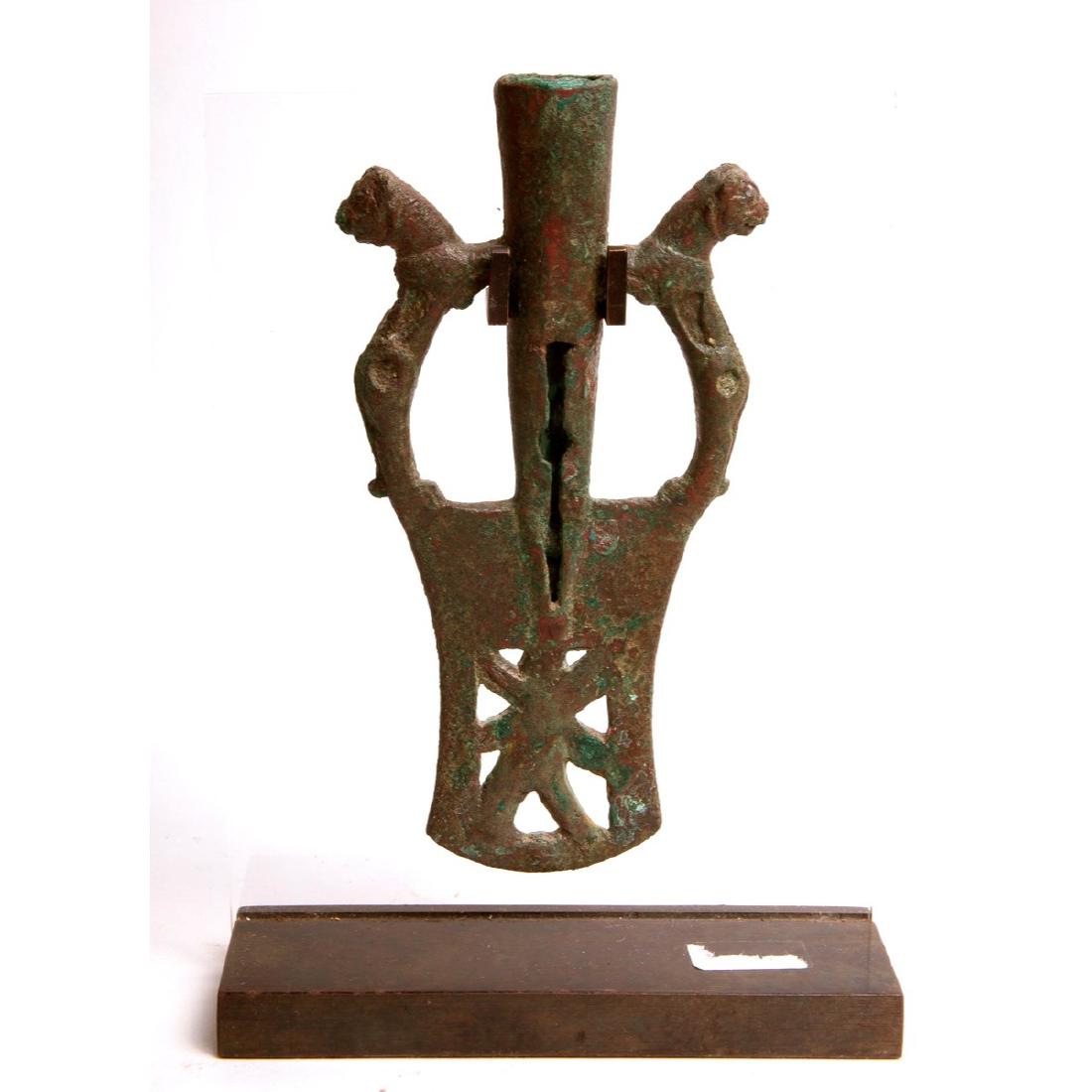 Large Ancient Luristan Bronze Ornament with Lions c1000 (1 of 3)