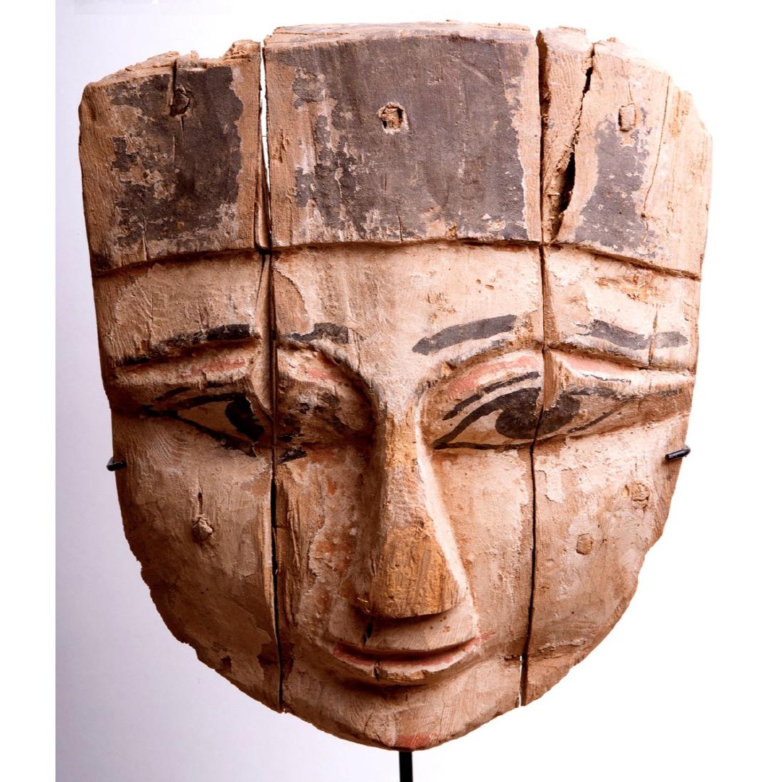 Ancient Egyptian Mummy Wood Mask c.635 BC. (1 of 3)