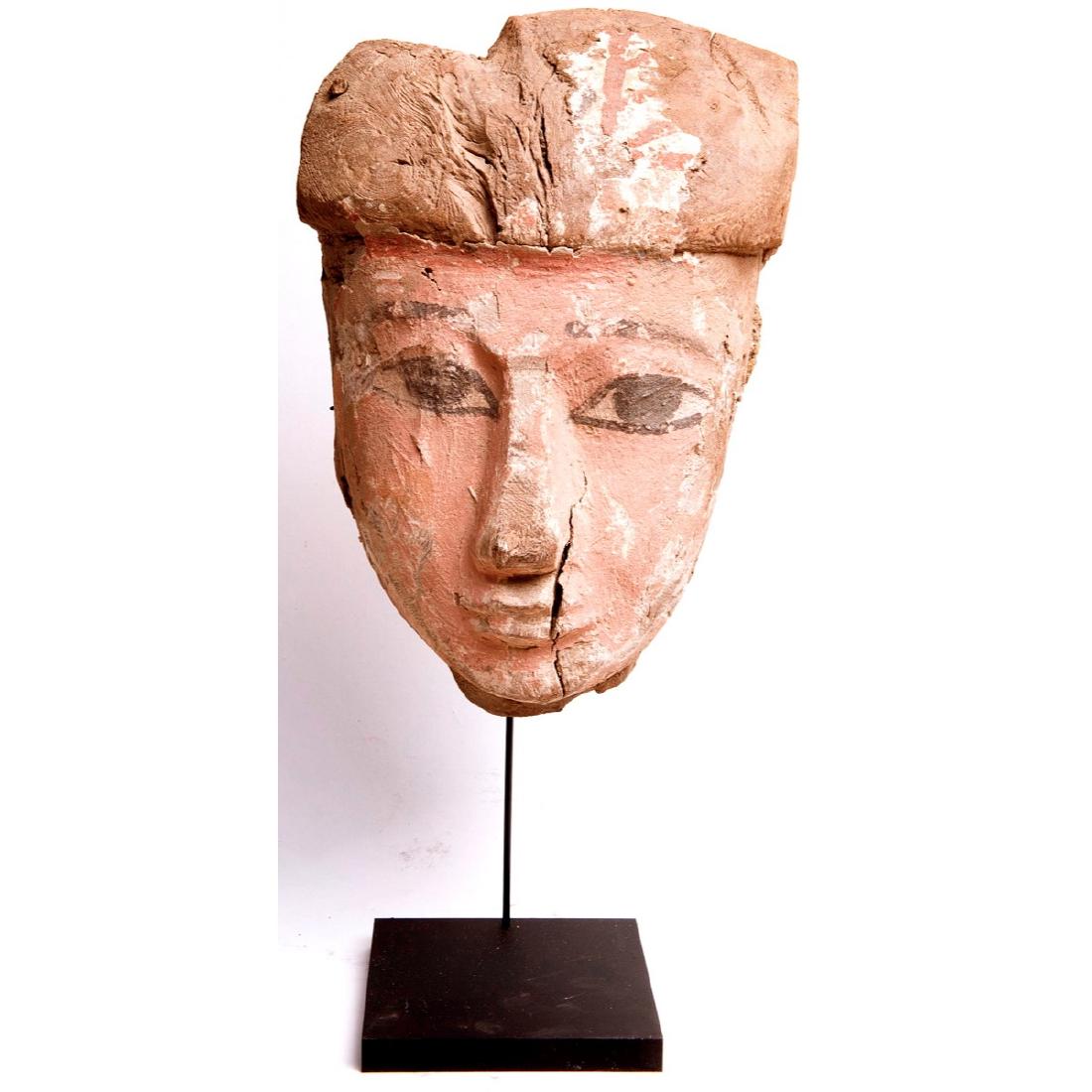 Ancient Egyptian Mummy Wood Mask c.635 BC. (1 of 3)
