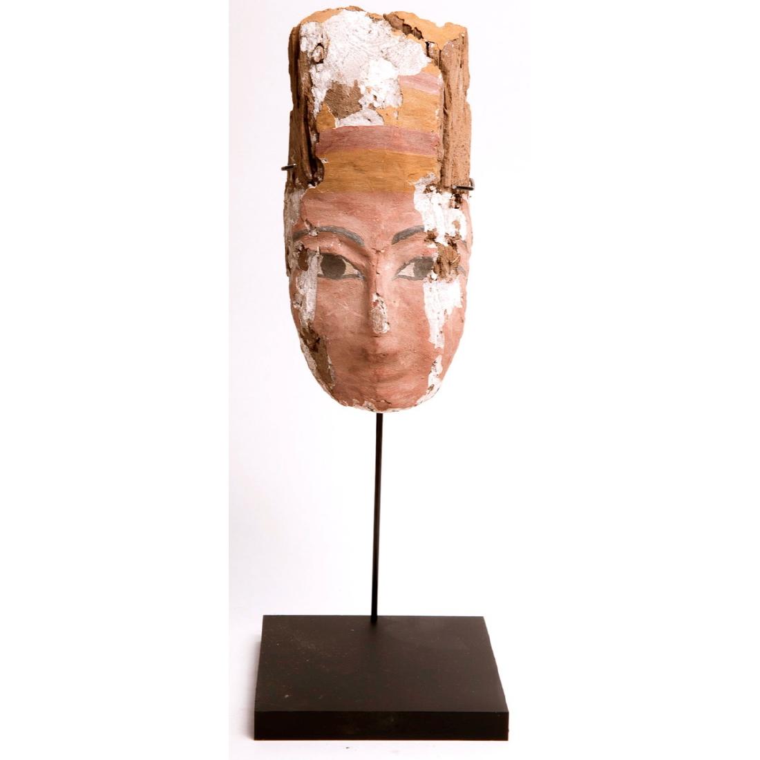 Ancient Egyptian Mummy Wood Mask c.635 BC. (1 of 4)