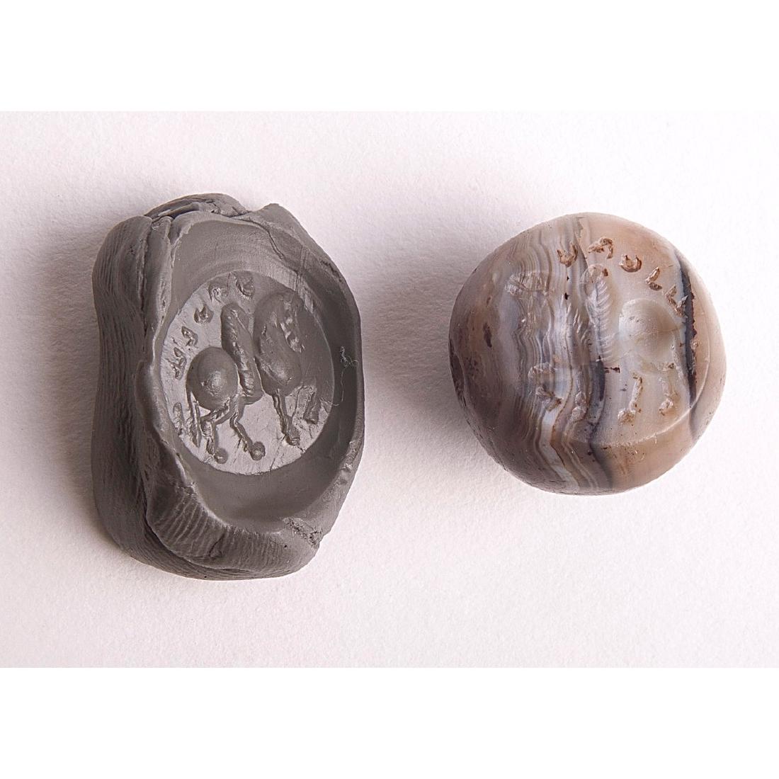Ancient Sasanian Agate Stamp Seal c.5th century A.D. (1 of 1)