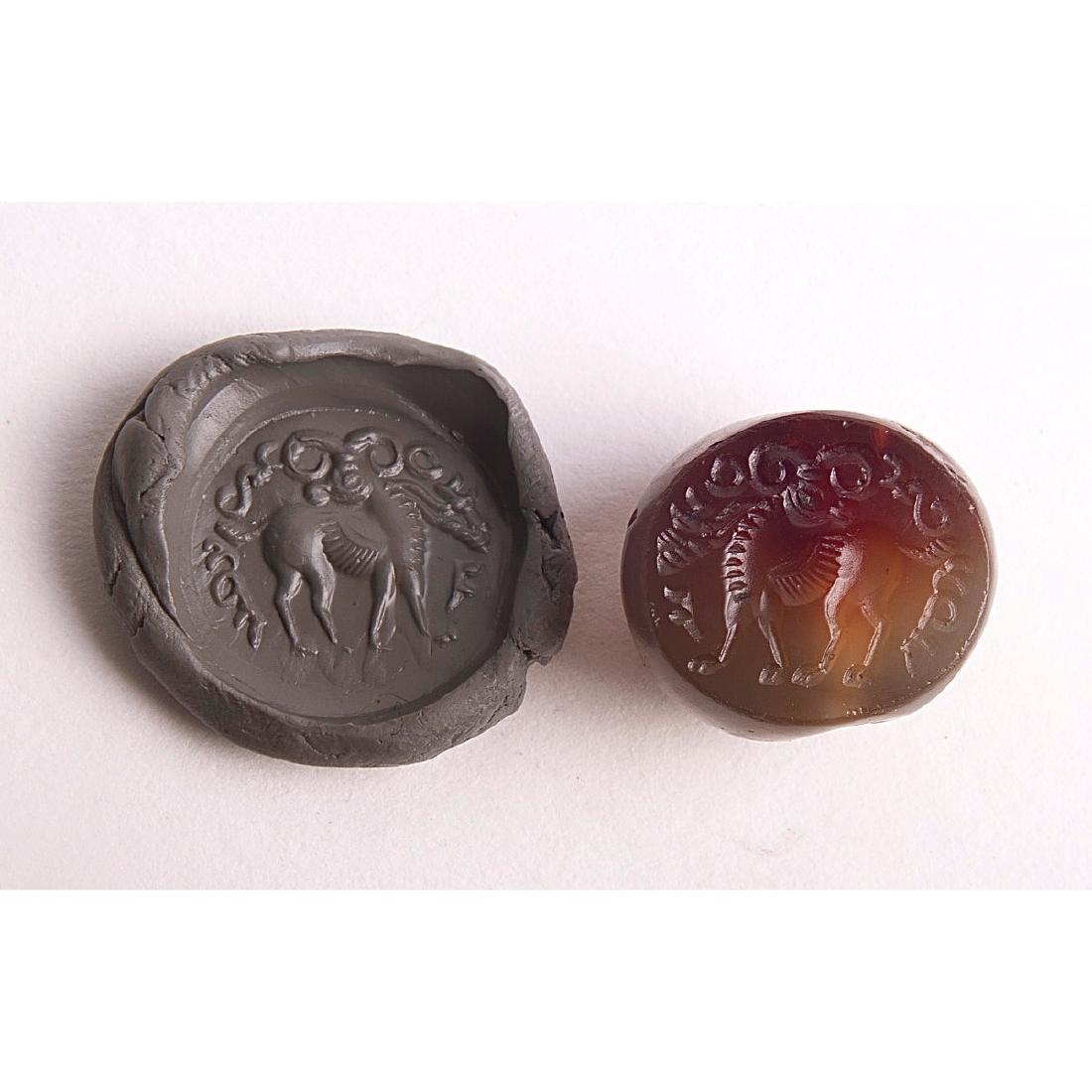 Ancient Sasanian Agate Stamp Seal c.5th century A.D. (1 of 1)