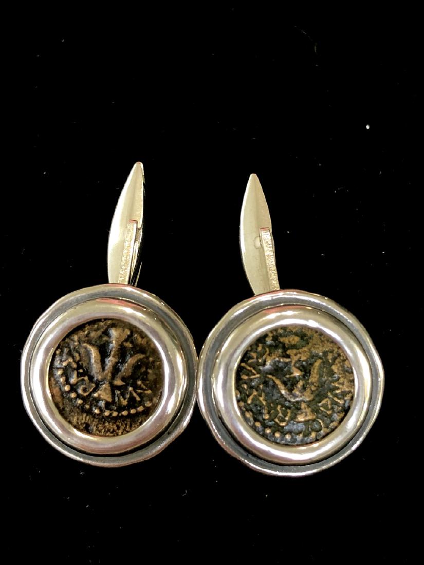 Authentic Widows mites biblical coins Set in Cufflinks (1 of 1)