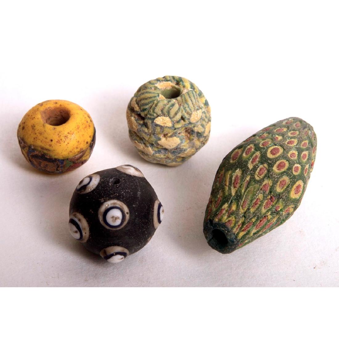 Lot of 4 Ancient Phoenician Glass Bead c.5th century BC (1 of 1)