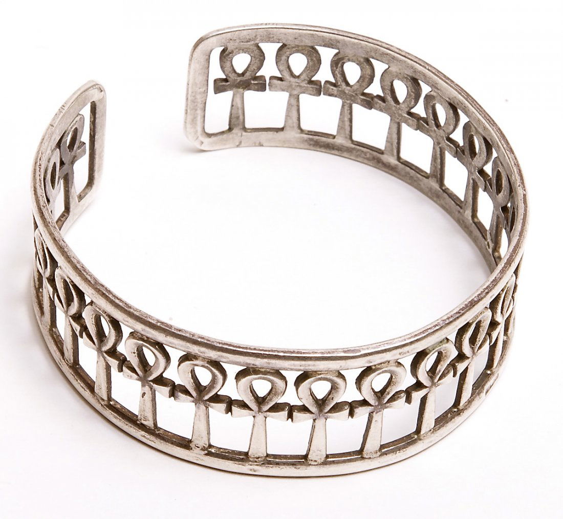 Middle Eastern Egyptian Tribal Jewelry Silver Bracelet (1 of 1)