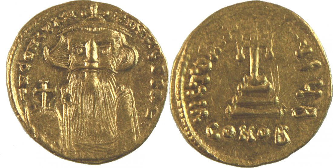 Ancient Byzantine Constans II. 641-668. gold Solidus (1 of 1)