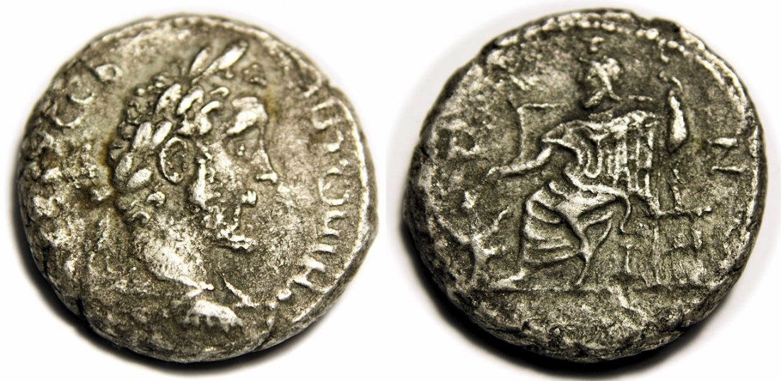 Ancient EGYPT, Alexandria. Antoninus Pius. 138-161 AD.: Ancient EGYPT, Alexandria. Antoninus Pius. 138-161 AD. Billon Tetradrachm (23mm, 11.79 gm). Dated year 7 (143/4 AD). ANTWNINOC CEB EYCEB, laureate head right / Serapis seated left on throne, extending