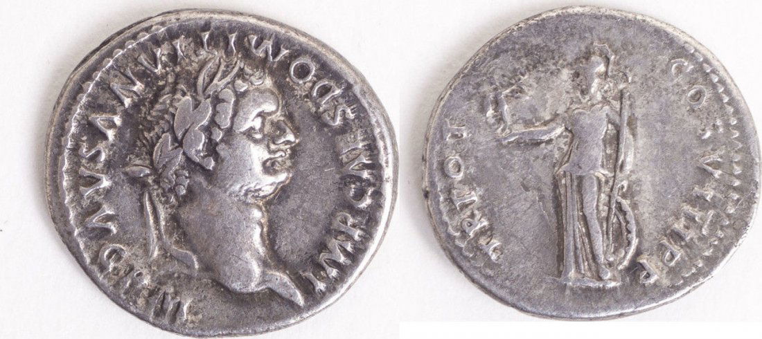 Ancient Roman DOMITIAN. 81-96 AD. Silver Denarius (1 of 1)