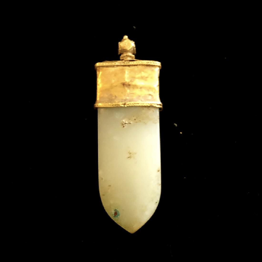 Ancient Eastern Greek Gold, Jade Pendant c.5th cen BC (1 of 3)