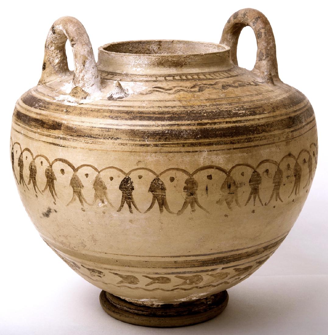 Ancient Corinthian Large Pottery BiChrome  Pyxis 550 BC (1 of 2)