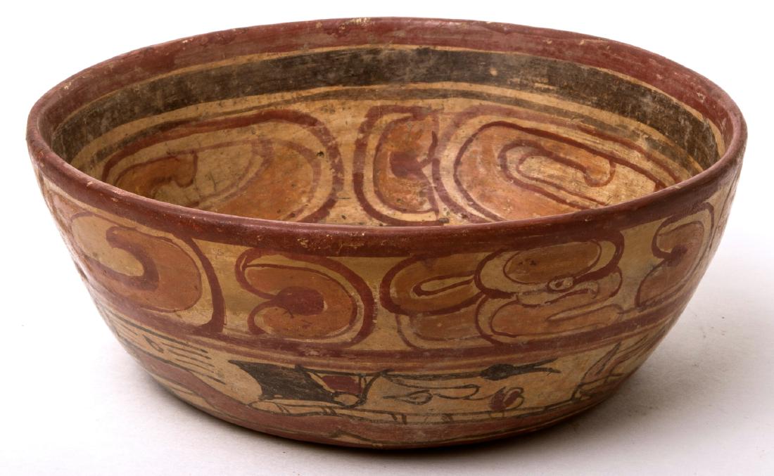Ancient Pre Columbian Mayan Copador Polychrome Bowl (1 of 2)