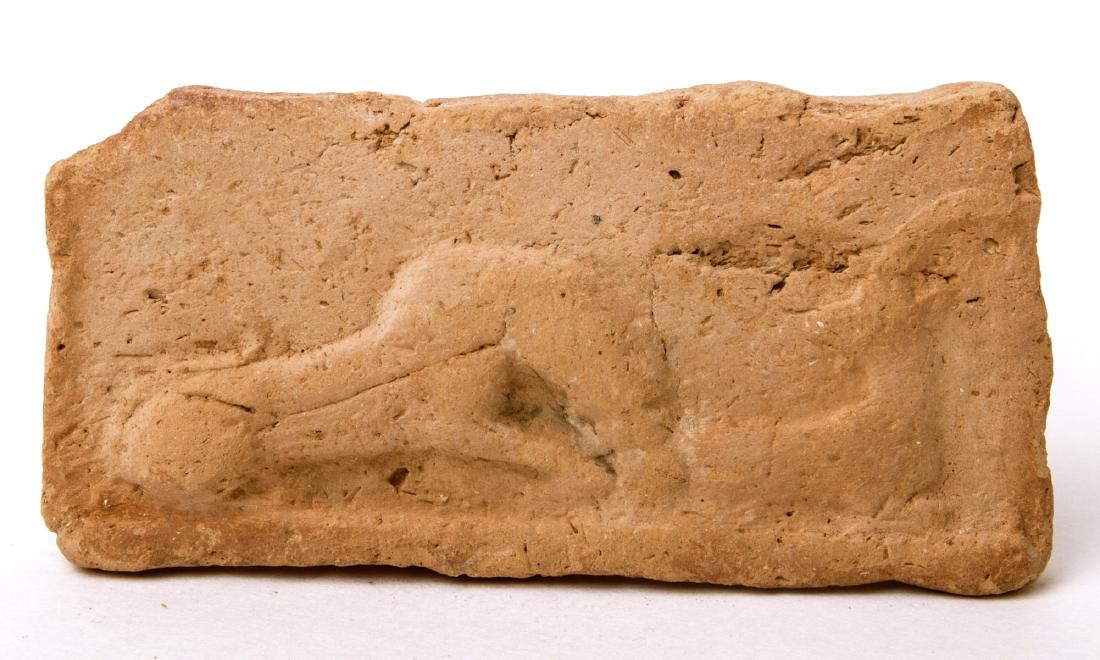 Ancient Mesopotamian Terracotta Plaque with Lion Deer (1 of 2)