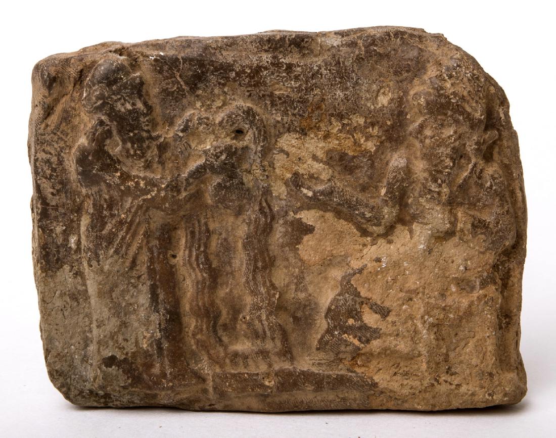 Ancient Mesopotamian Terracotta Plaque with King (1 of 2)