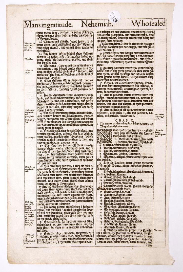 2nd Edition Original King James Bible Page Nehemiah 161 (1 of 2)
