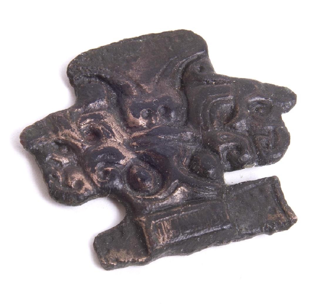 Ancient Anglo Saxon Bronze Brooch Cruciform fragment c. (1 of 2)