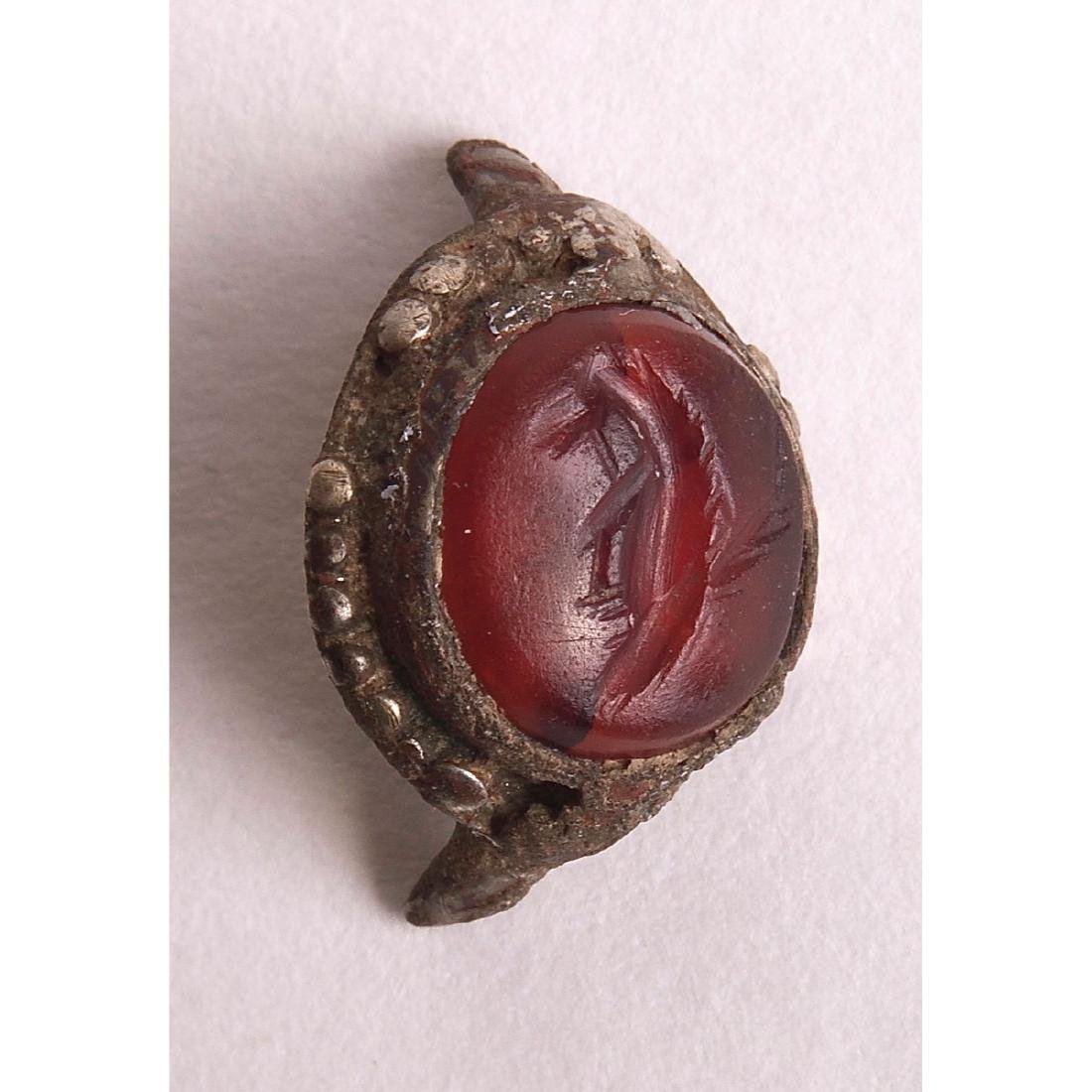 Ancient Roman Carnelian Intaglio with Animal c.1st cent (1 of 1)