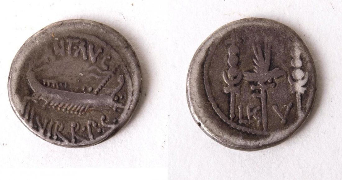 Ancient Mark Antony. Autumn 32-spring 31 BC AR Denarius (1 of 2)