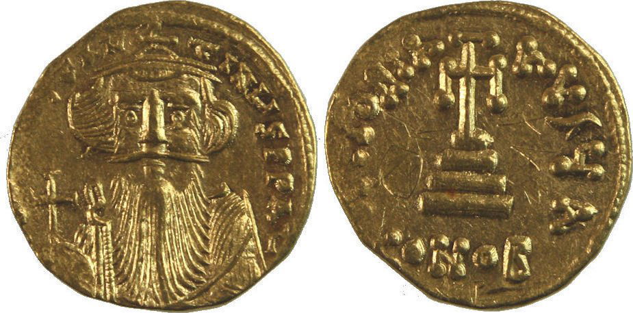 Ancient Byzantine Constans II. 641-668. gold Solidus (1 of 1)