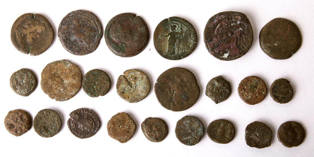 Lot of 23 Ancient Greek and Roman Bronze Coins c.2nd ce (1 of 2)