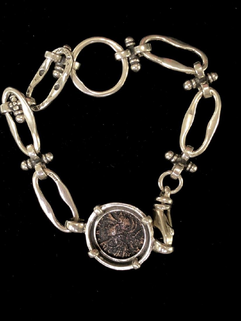 Ancient Roman, Urba Roma Bronze coin set in Silver Brac (1 of 2)