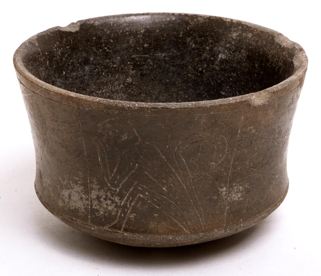 Ancient Pre Columbian Maya Brown Ware Monkey Bowl, (1 of 3)