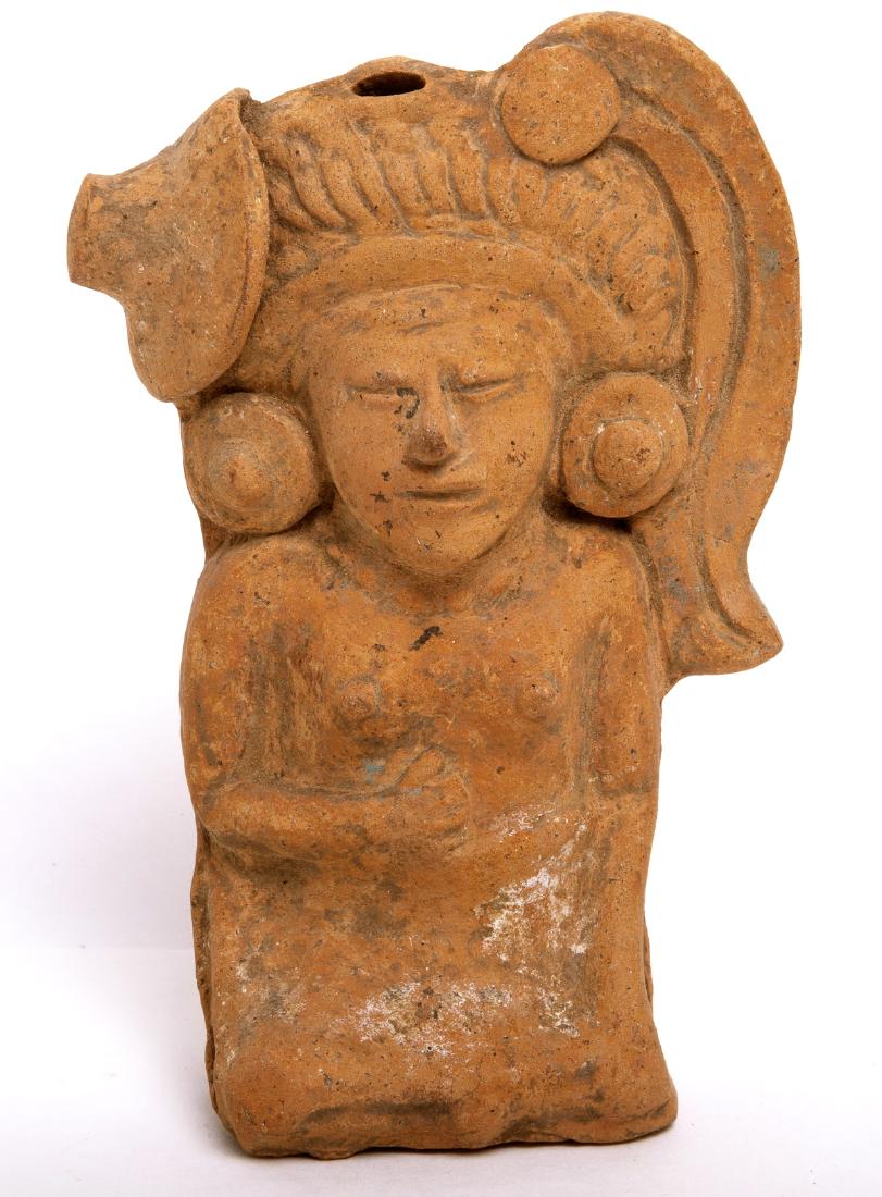 Ancient Pre Columbian Mayan Molded Female Personage (1 of 3)