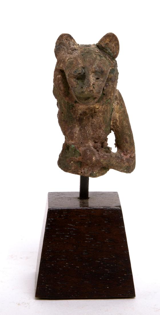 Ancient Egyptian Bronze Bust of a Lion Headed Goddess (1 of 4)