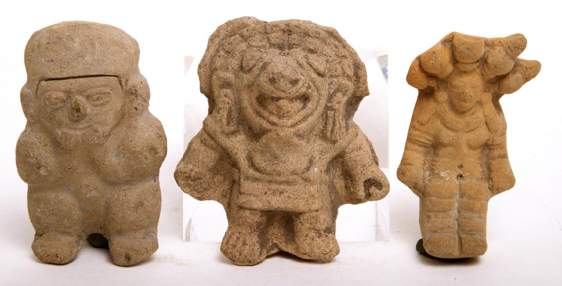 Lot of 3 Pre Columbian Tumaco/La Tolita Pottery Figures (1 of 2)