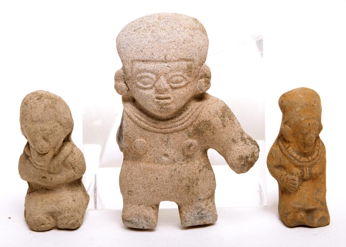 Lot of 3 Pre Columbian Tumaco/La Tolita Pottery Figures (1 of 2)
