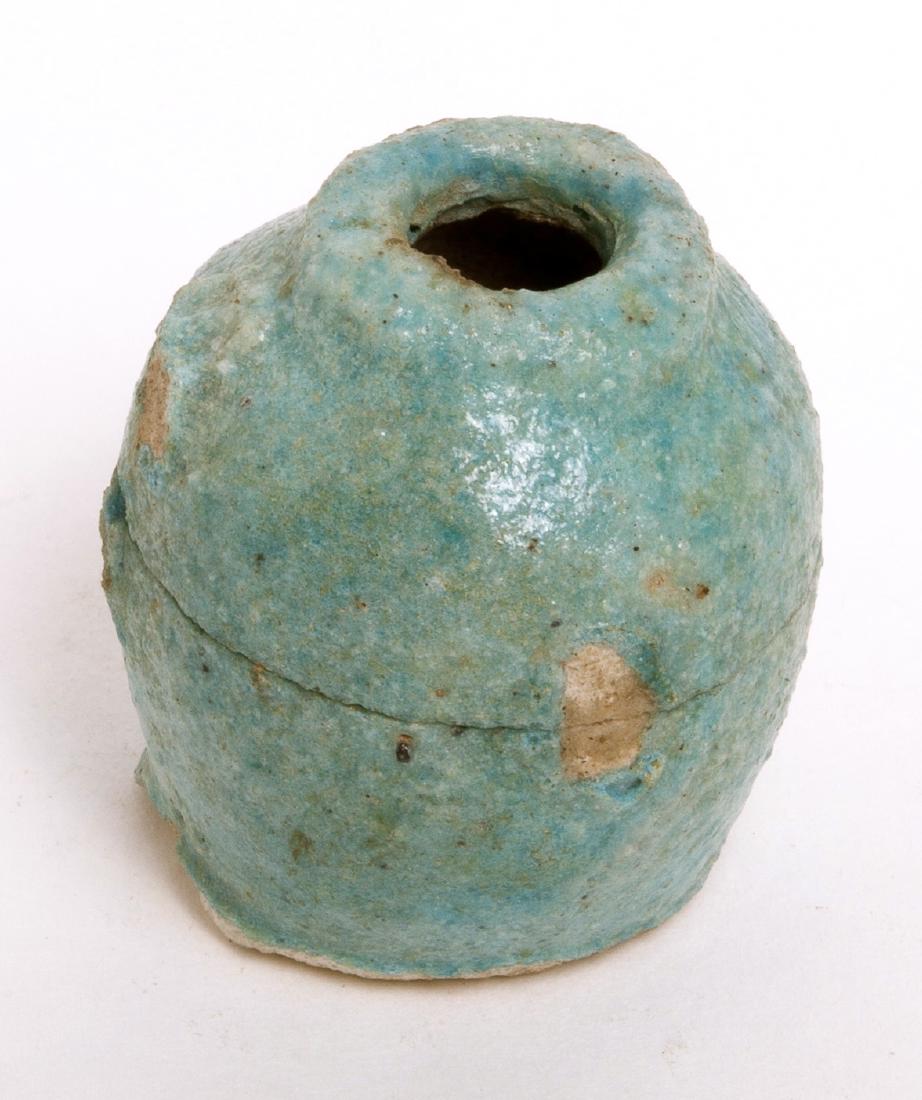 Ancient Egyptian Faience Kohl Cosmetic Vessel, Circa 15 (1 of 2)