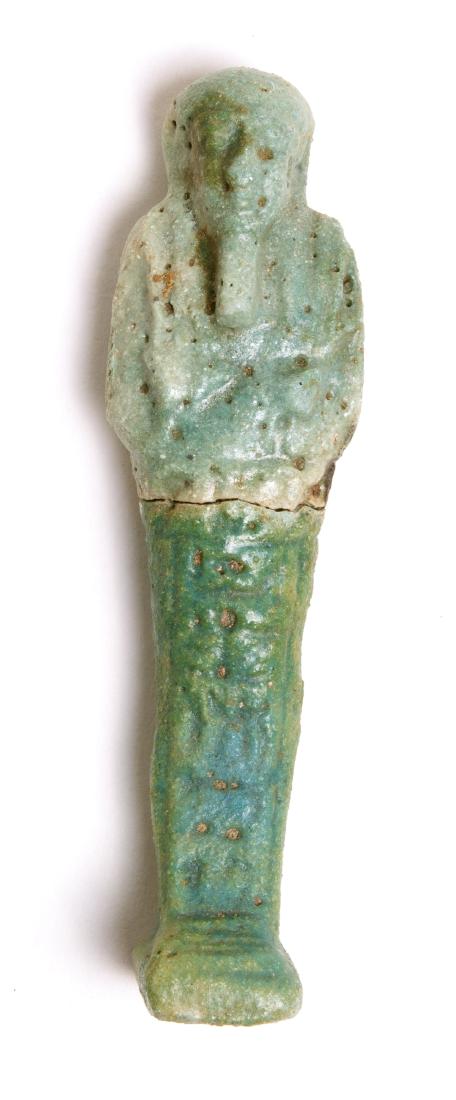 Ancient Egyptian Blue Faience Ushabti c.635 BC. (1 of 2)