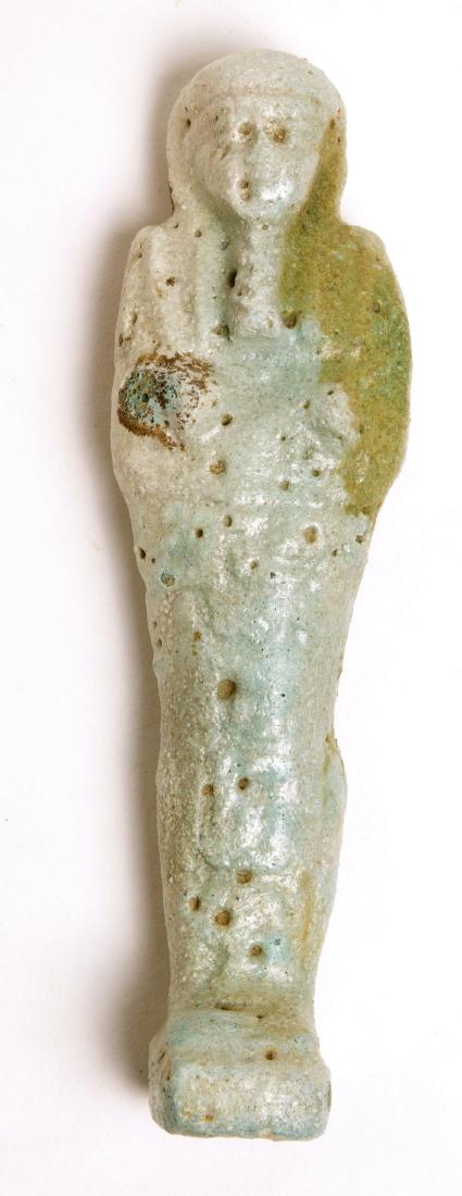 Ancient Egyptian Blue Faience Ushabti c.635 BC. (1 of 2)