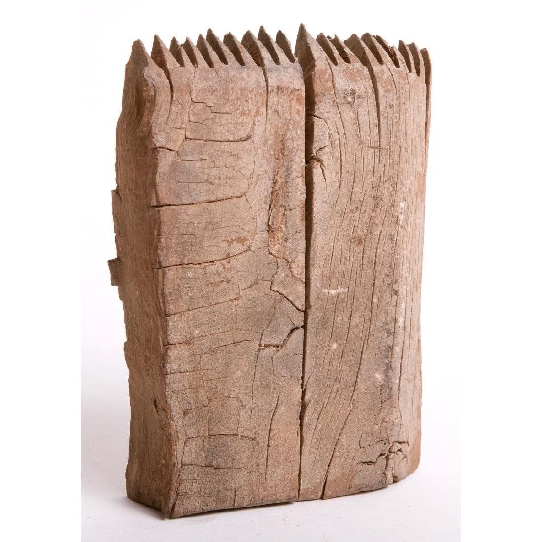 Ancient COPTIC Egypt WOODEN COMB c.5th Century AD.: Ancient COPTIC Egypt WOODEN COMB c.5th Century AD. Size 4 1/4 x 3 inches.An Egyptian Coptic comb carved from a single piece of hardwood and includes one sets of comb teeth. condition. Cracks and losse