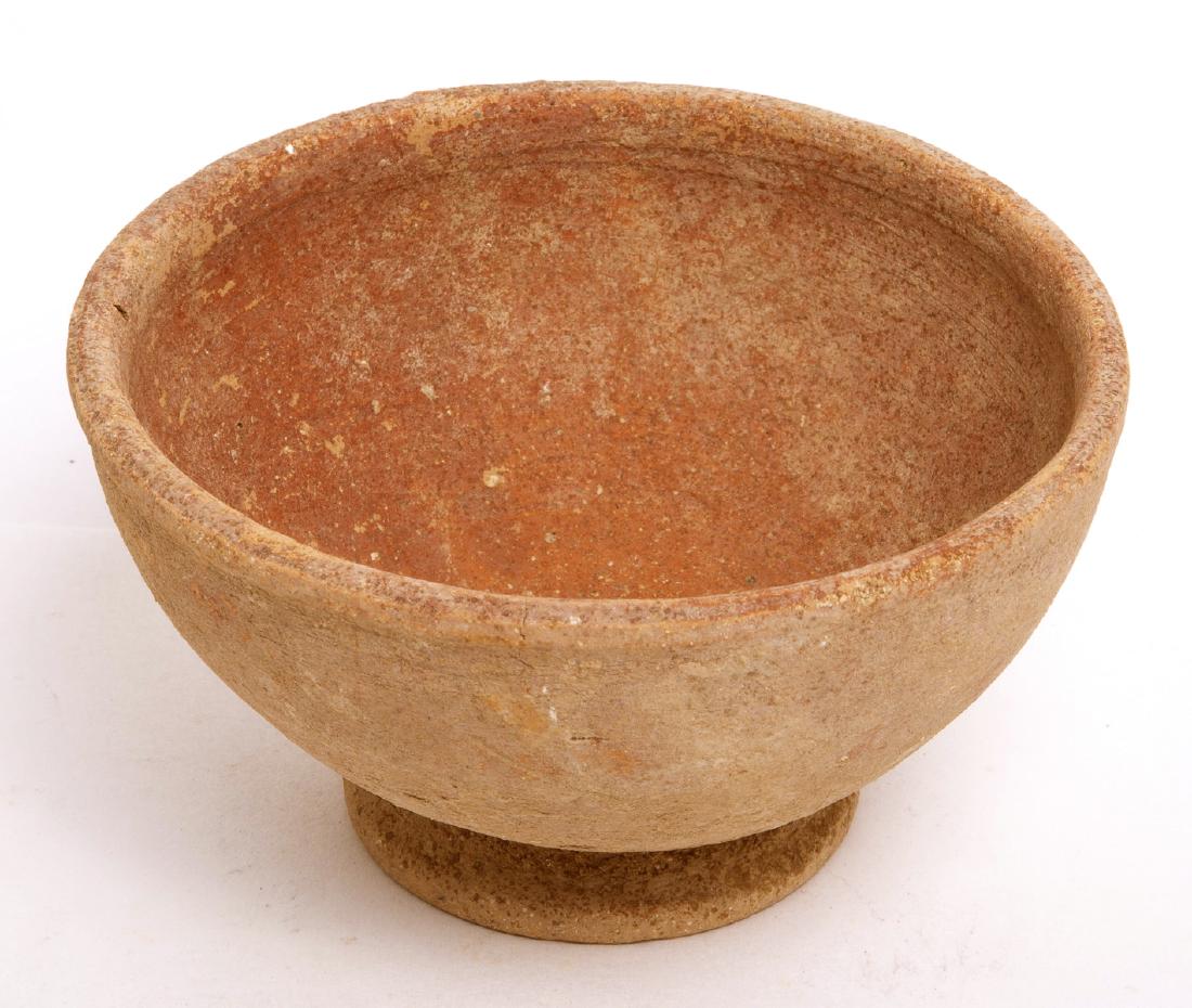 Ancient Roman Holy Land Terracotta Footed Bowl