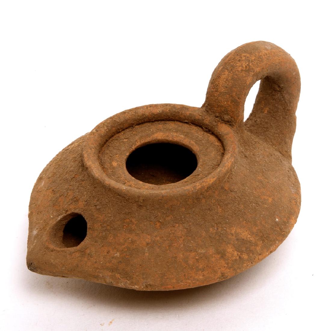 Ancient Holy Land Islamic Terracotta Oil Lamp