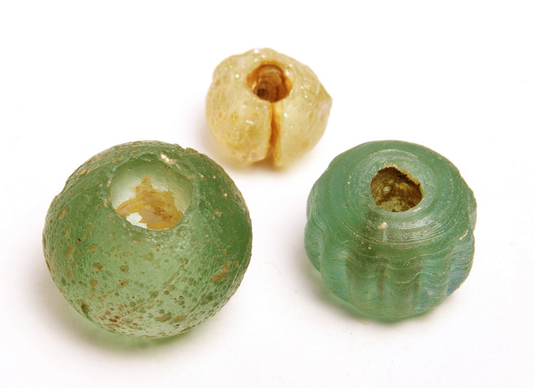 Lot of 3 Ancient Roman Glass Beads c.2nd century AD. (1 of 1)