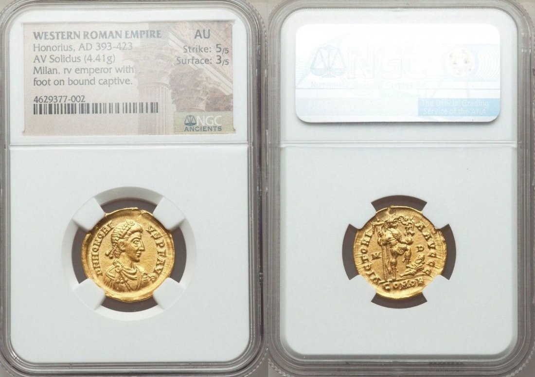 Ancient Roman Honorius (AD 393-423). AV (gold) solidus (1 of 1)