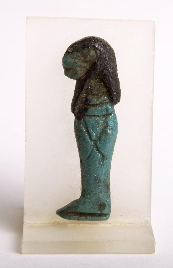 Ancient Egyptian Green Glaze Faience Amuletic Plaque of (1 of 2)