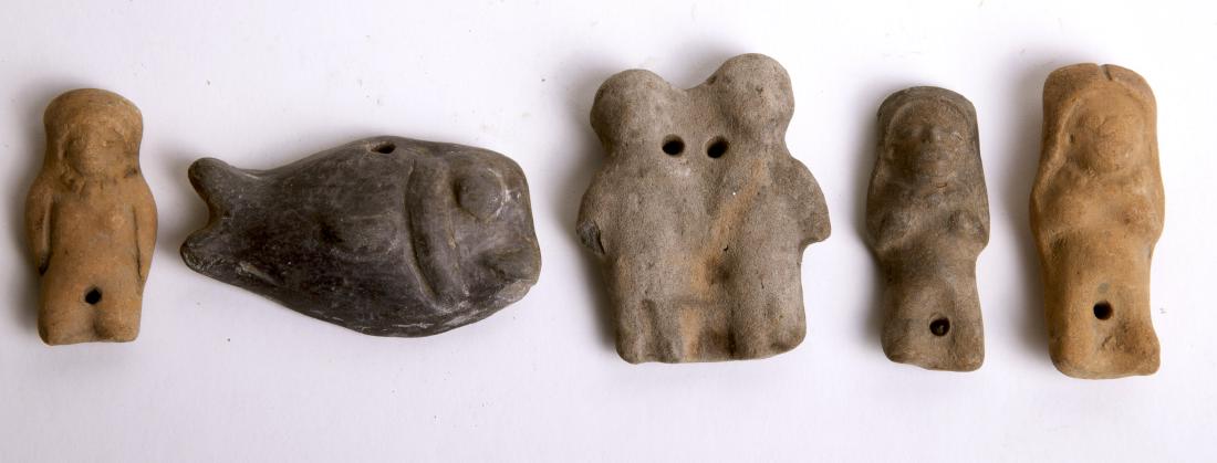 Lot of 5 Pre Columbian Tumaco/La Tolita Pottery Figures (1 of 2)